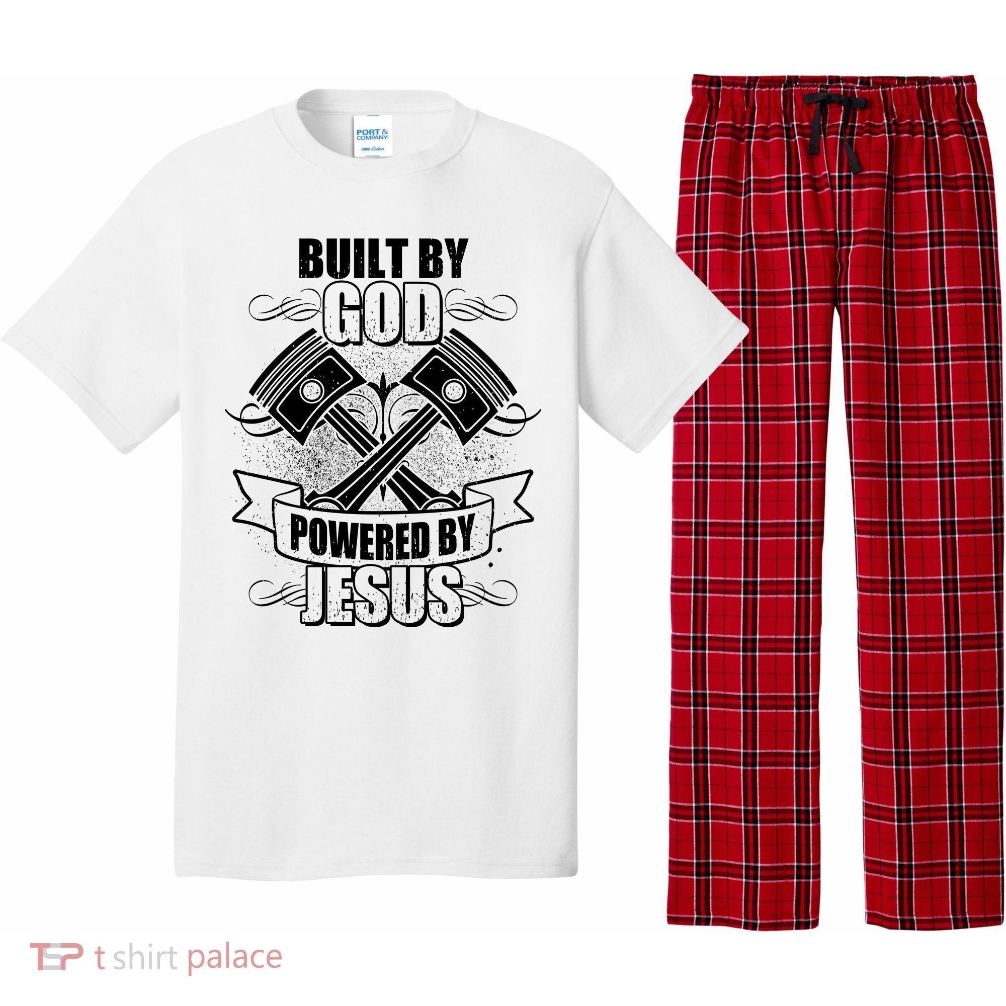 Built By God Powered By Jesus Car Engine Pistons Pajama Set