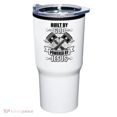 Built By God Powered By Jesus Car Engine Pistons Tumbler