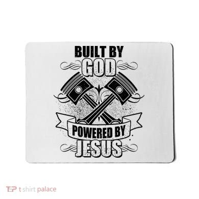 Built By God Powered By Jesus Car Engine Pistons Mousepad