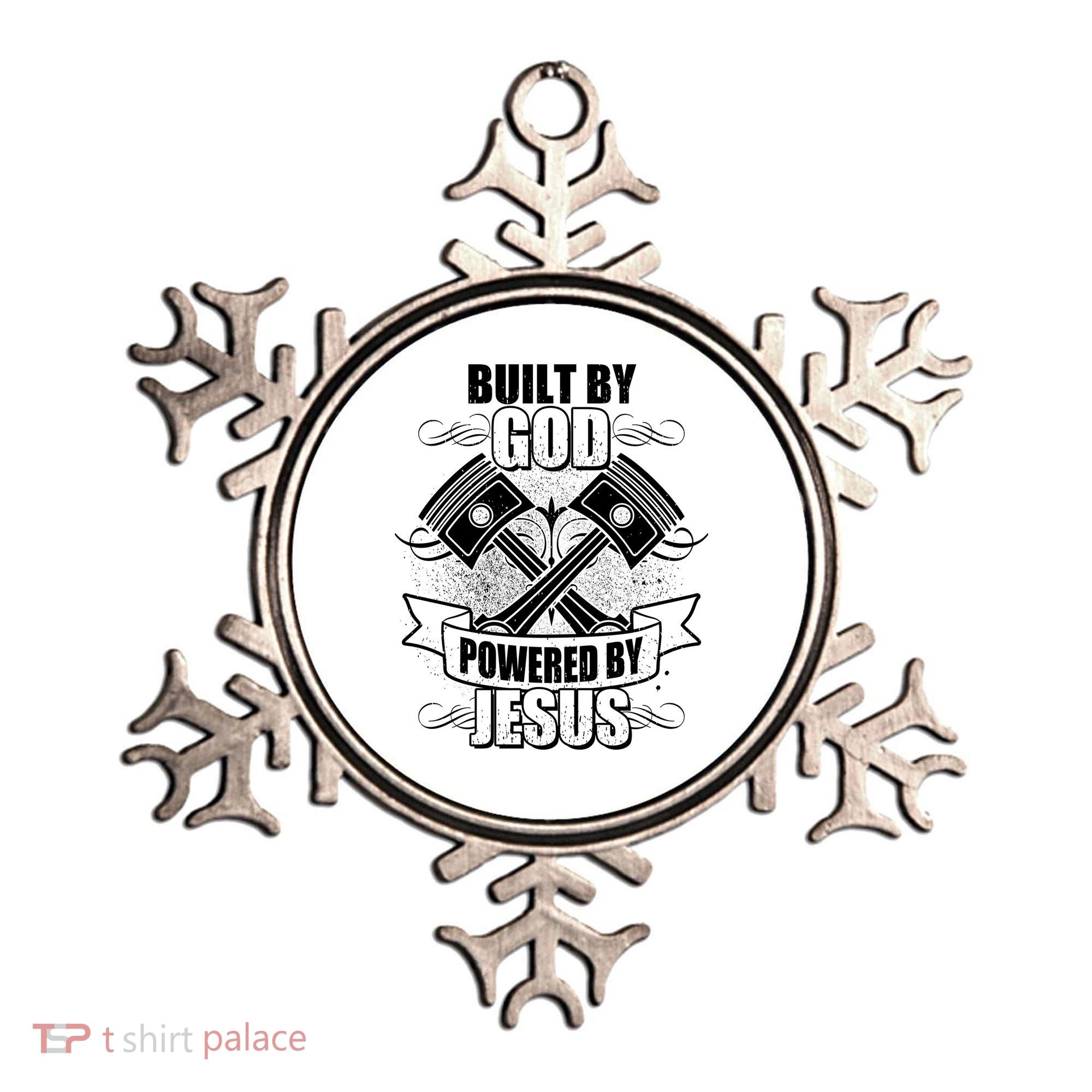 Built By God Powered By Jesus Car Engine Pistons Ornament