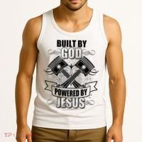 Built By God Powered By Jesus Car Engine Pistons Tank Top thumb 3