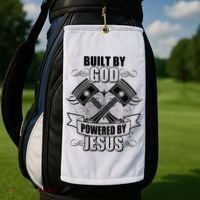 Built By God Powered By Jesus Car Engine Pistons Golf Towel thumb 2