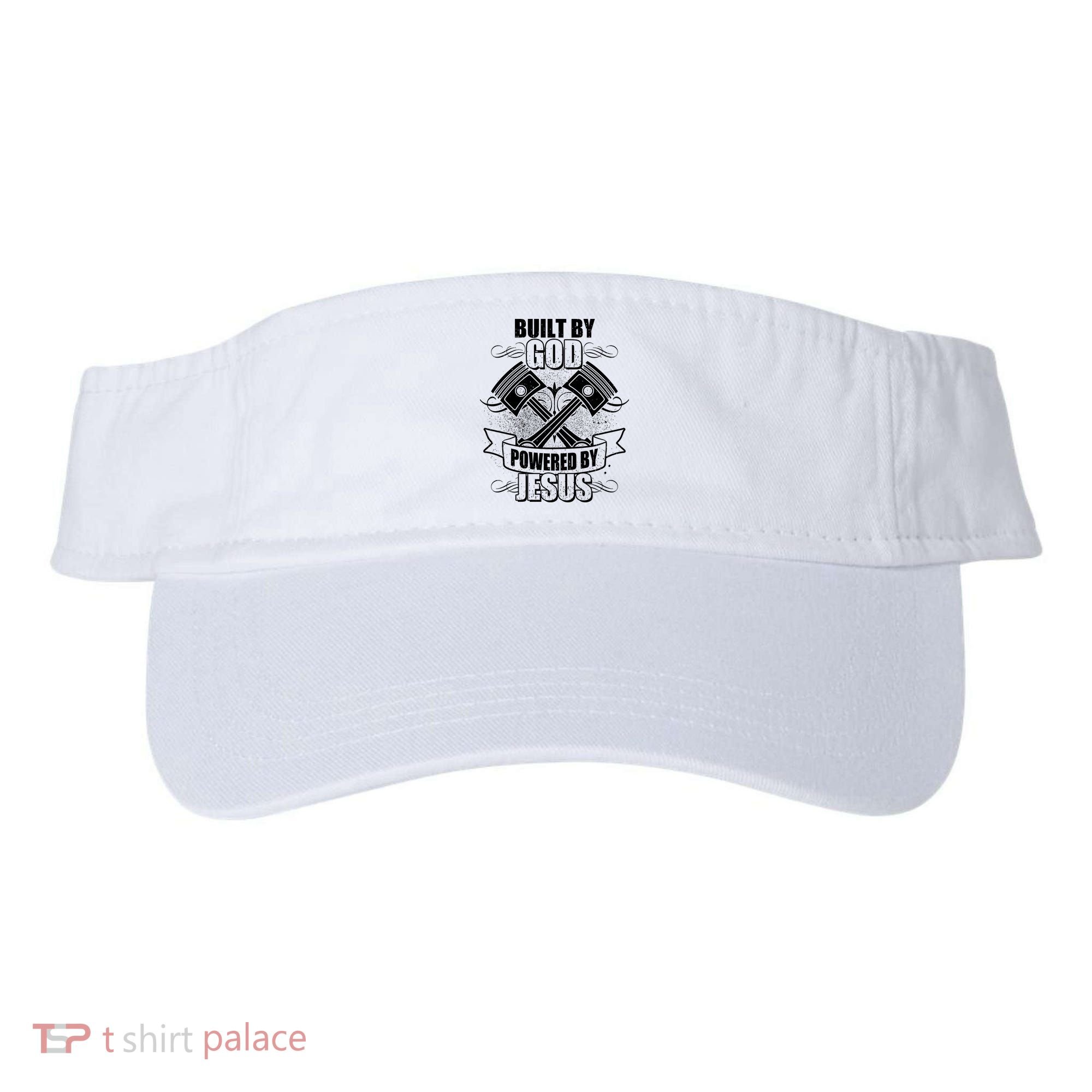 Built By God Powered By Jesus Car Engine Pistons Visor