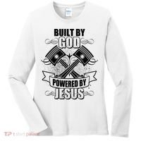 Built By God Powered By Jesus Car Engine Pistons Women's Long Sleeve Shirt thumb 0