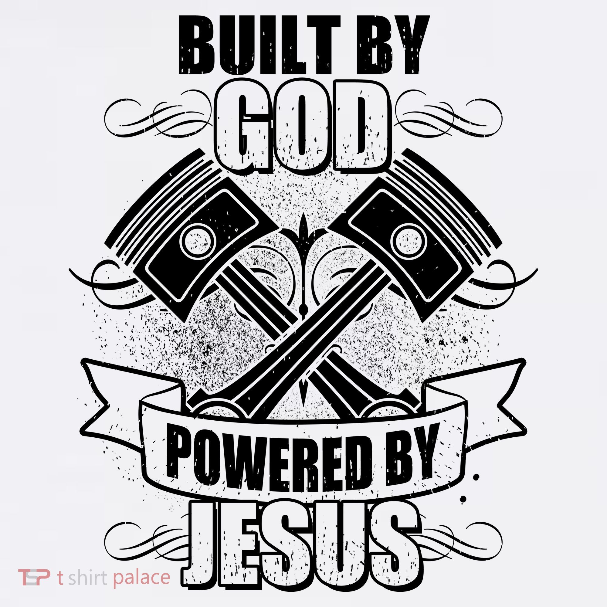 Built By God Powered By Jesus Car Engine Pistons Women's Long Sleeve Shirt