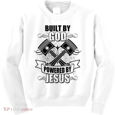 Built By God Powered By Jesus Car Engine Pistons Kids Sweatshirt