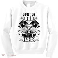 Built By God Powered By Jesus Car Engine Pistons Kids Sweatshirt thumb 0