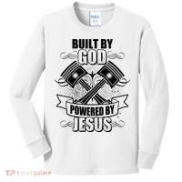 Built By God Powered By Jesus Car Engine Pistons Kids Long Sleeve Shirt thumb 0