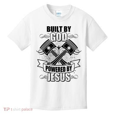 Built By God Powered By Jesus Car Engine Pistons Kids T-Shirt