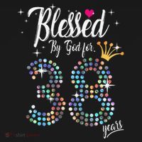 Blessed By God For 38 Years 38th Birthday Anniversary Long Sleeve Shirt thumb 2