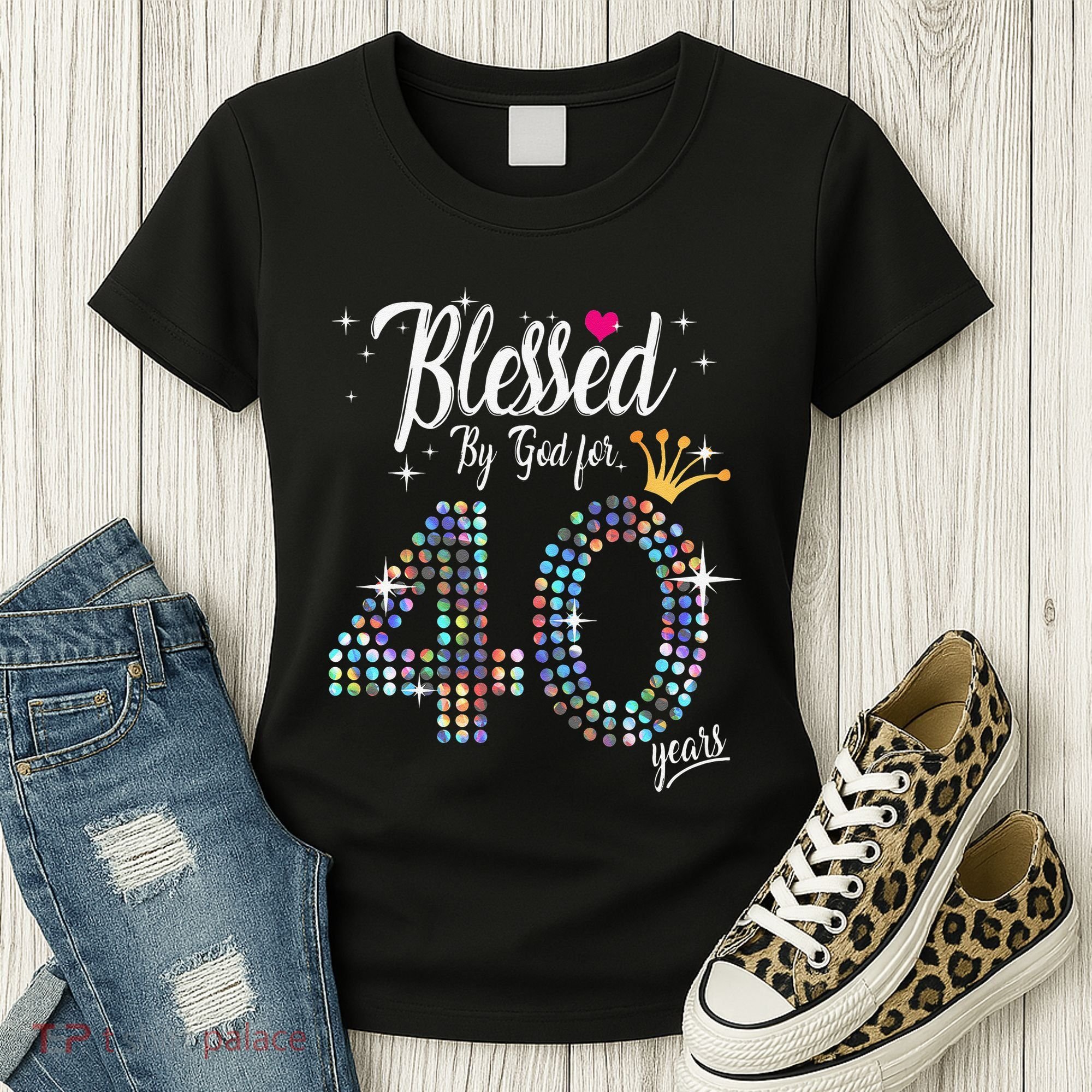 Blessed By God For 40 Years 40th Birthday Anniversary Women's T-Shirt