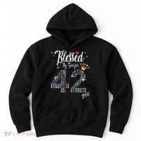 Blessed By God For 42 Years 42nd Birthday Anniversary Hoodie thumb 0