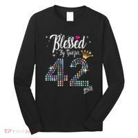 Blessed By God For 42 Years 42nd Birthday Anniversary Long Sleeve Shirt thumb 0