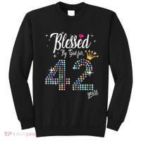 Blessed By God For 42 Years 42nd Birthday Anniversary Sweatshirt thumb 0