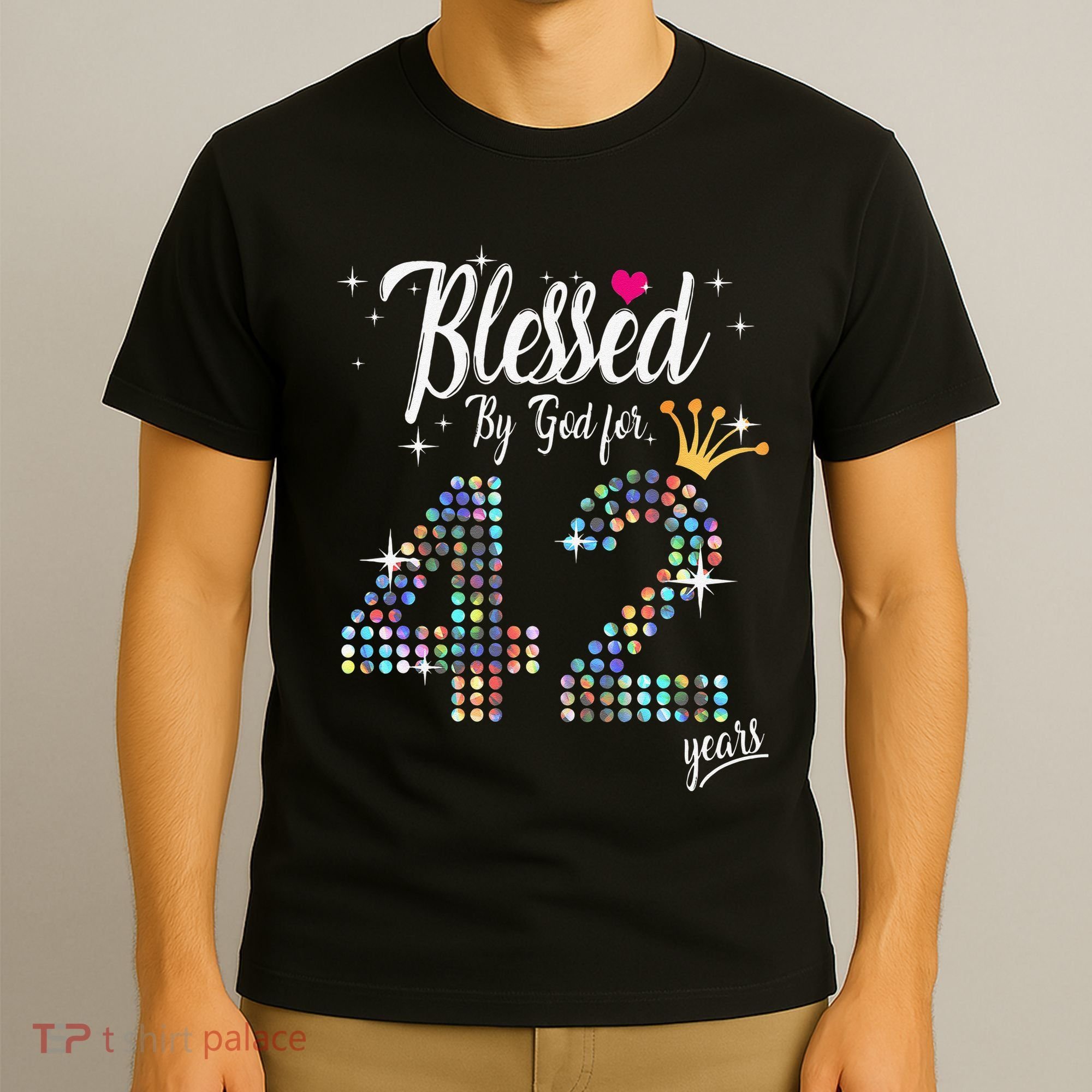 Blessed By God For 42 Years 42nd Birthday Anniversary T-Shirt