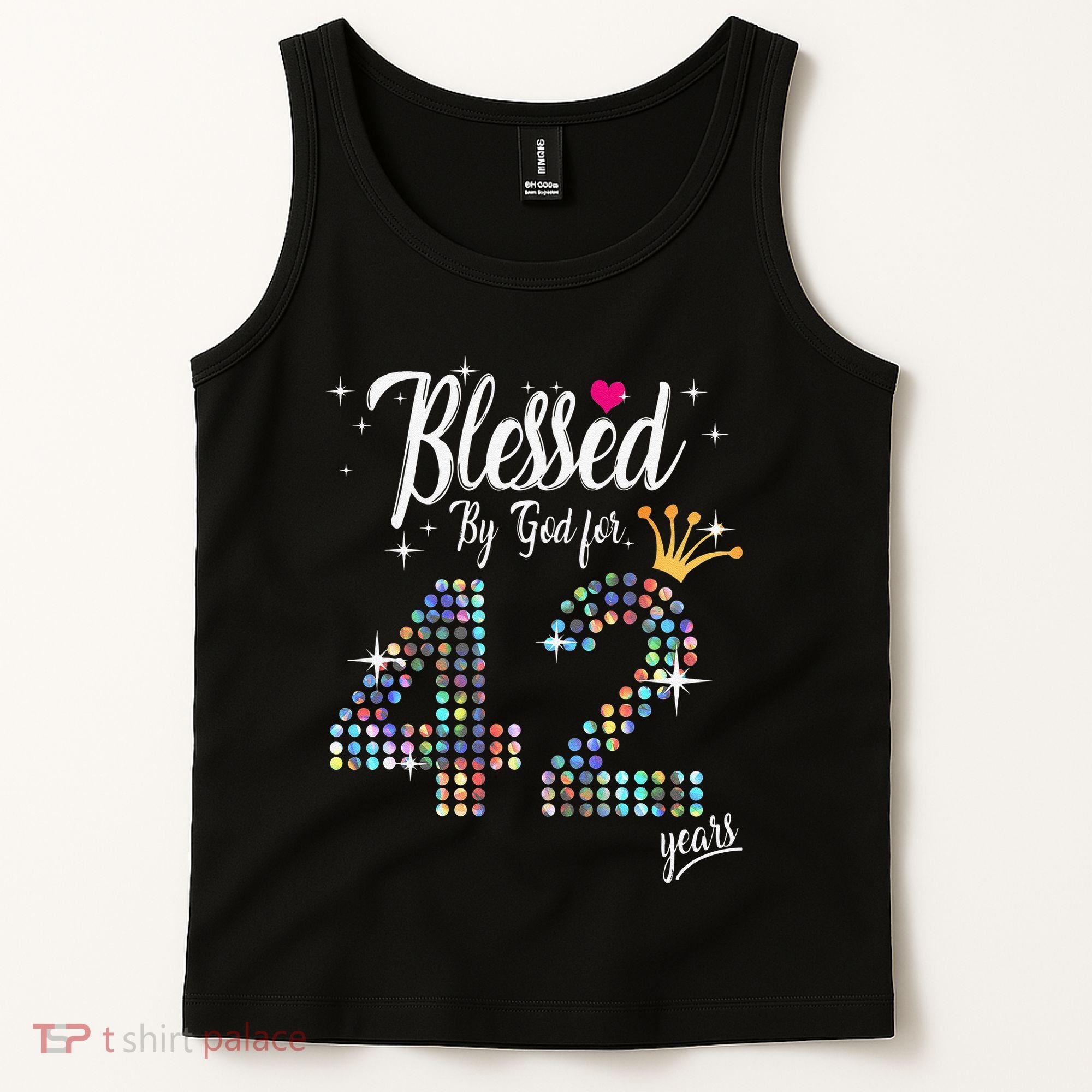 Blessed By God For 42 Years 42nd Birthday Anniversary Tank Top