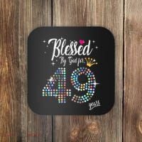 Blessed By God For 49 Years 49th Birthday Anniversary Coaster thumb 0