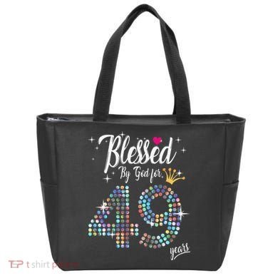 Blessed By God For 49 Years 49th Birthday Anniversary Tote Bag