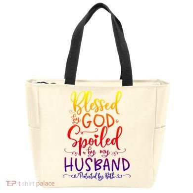 Blessed By God Spoiled By My Husband Protected By Both Gift Tote Bag