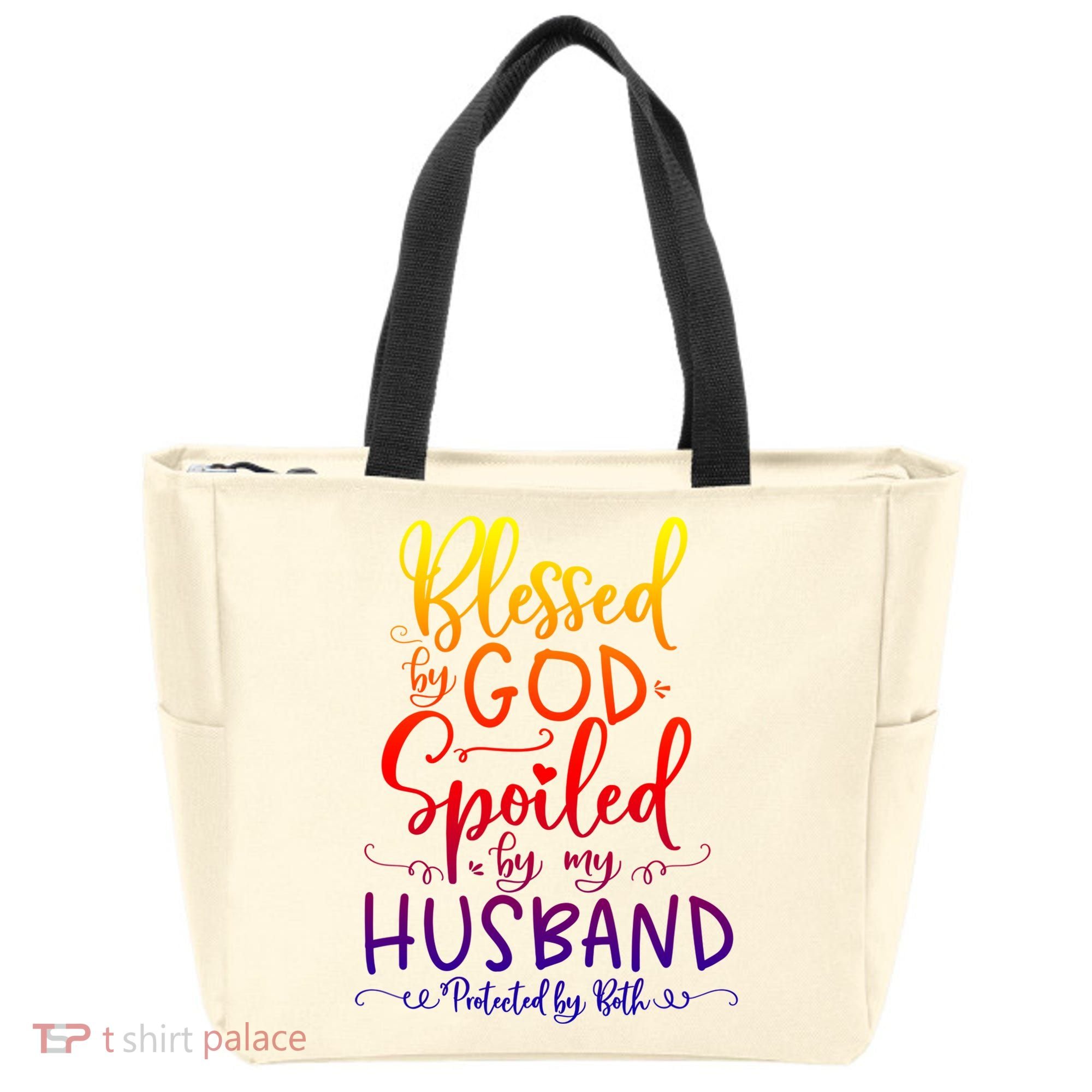 Blessed By God Spoiled By My Husband Protected By Both Gift Tote Bag