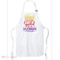 Blessed By God Spoiled By My Husband Protected By Both Gift Apron thumb 0