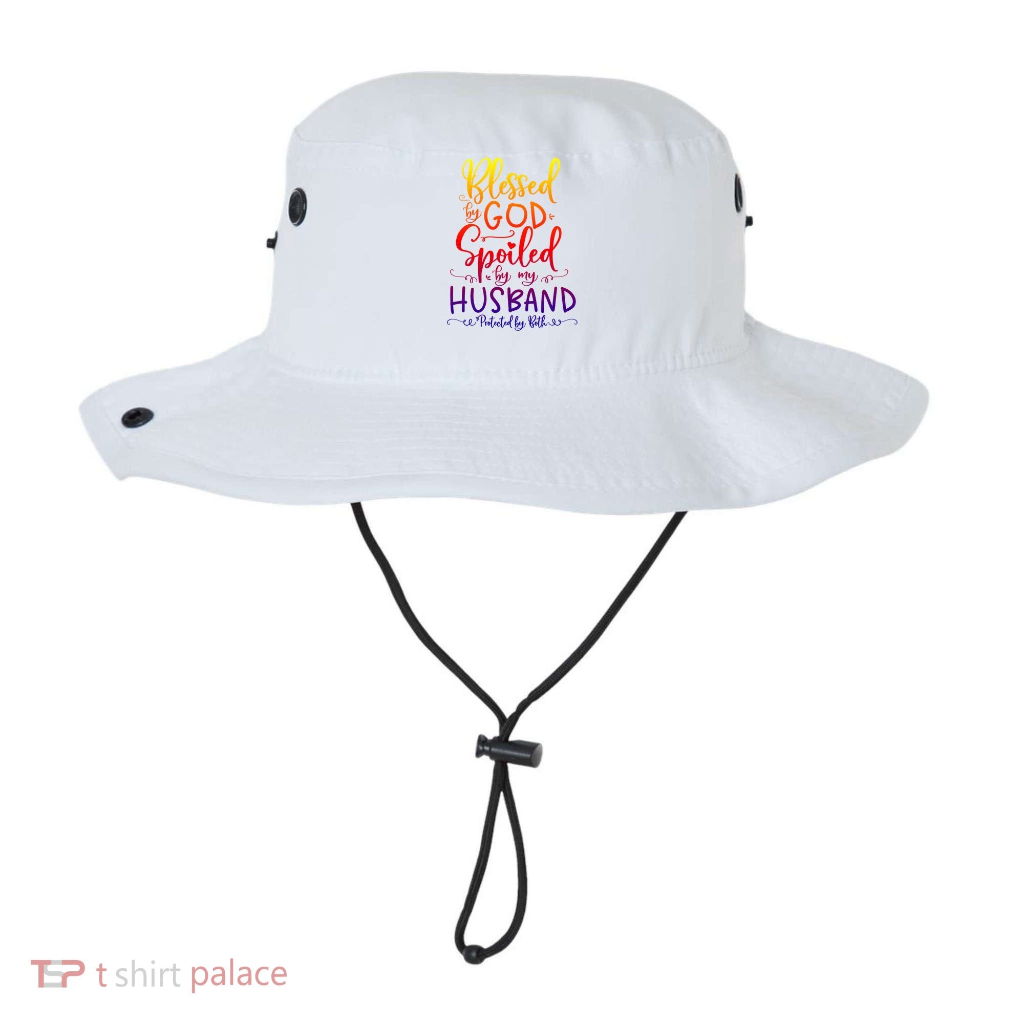 Blessed By God Spoiled By My Husband Protected By Both Gift Bucket Hat