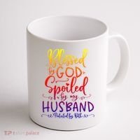 Blessed By God Spoiled By My Husband Protected By Both Gift Coffee Mug thumb 1