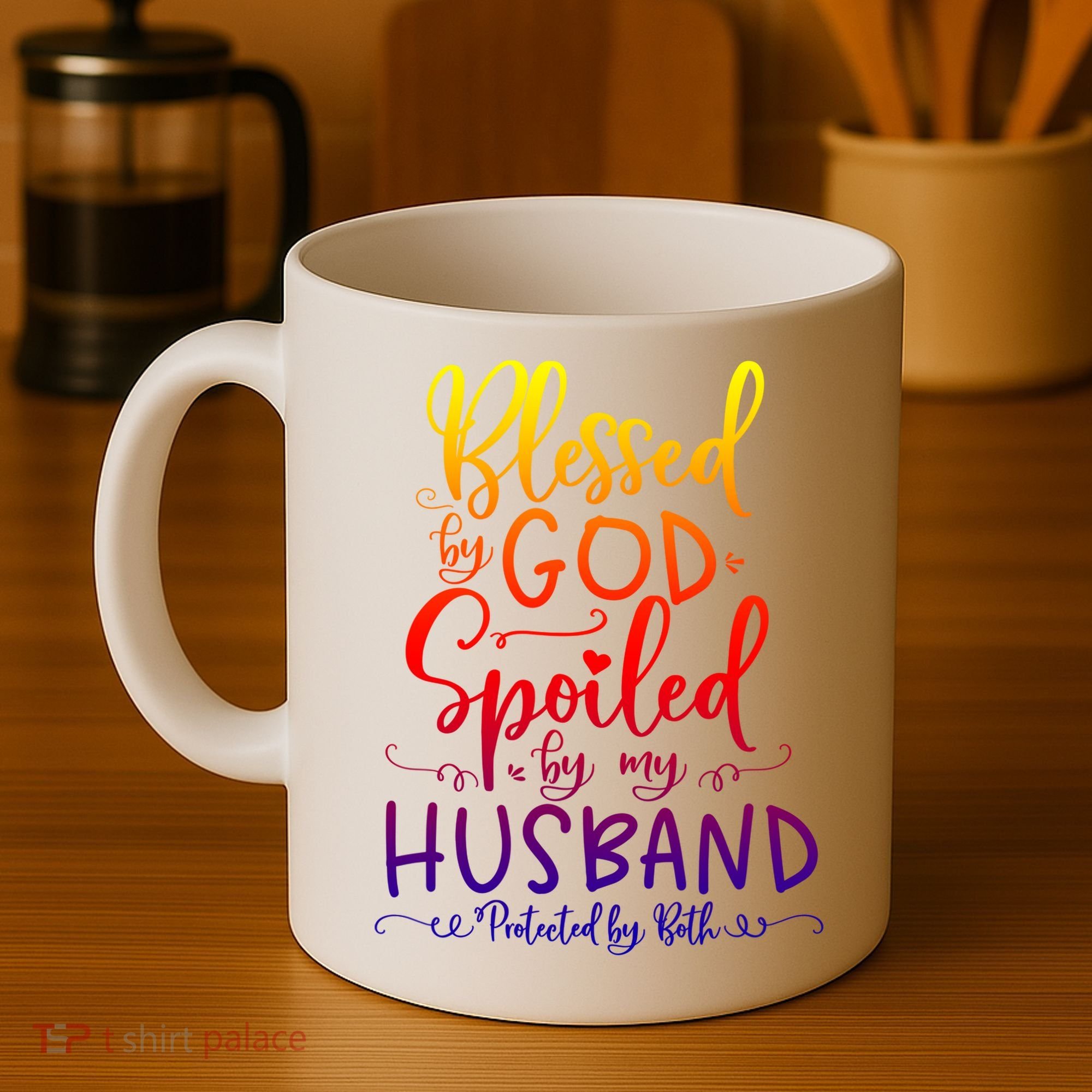 Blessed By God Spoiled By My Husband Protected By Both Gift Coffee Mug