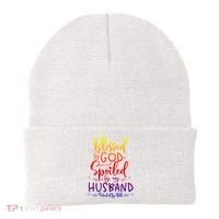Blessed By God Spoiled By My Husband Protected By Both Gift Beanie thumb 0