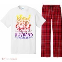 Blessed By God Spoiled By My Husband Protected By Both Gift Pajama Set thumb 0