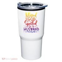 Blessed By God Spoiled By My Husband Protected By Both Gift Tumbler thumb 0