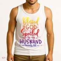 Blessed By God Spoiled By My Husband Protected By Both Gift Tank Top thumb 3