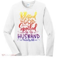 Blessed By God Spoiled By My Husband Protected By Both Gift Women's Long Sleeve Shirt thumb 0