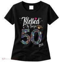 Blessed By God For 50 Years 50th Birthday Anniversary Women's T-Shirt thumb 0