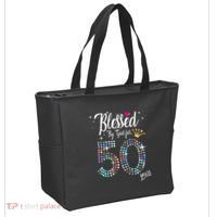 Blessed By God For 50 Years 50th Birthday Anniversary Tote Bag thumb 2