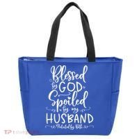 Blessed By God Spoiled By My Husband Protected By Both Gift Tote Bag thumb 0