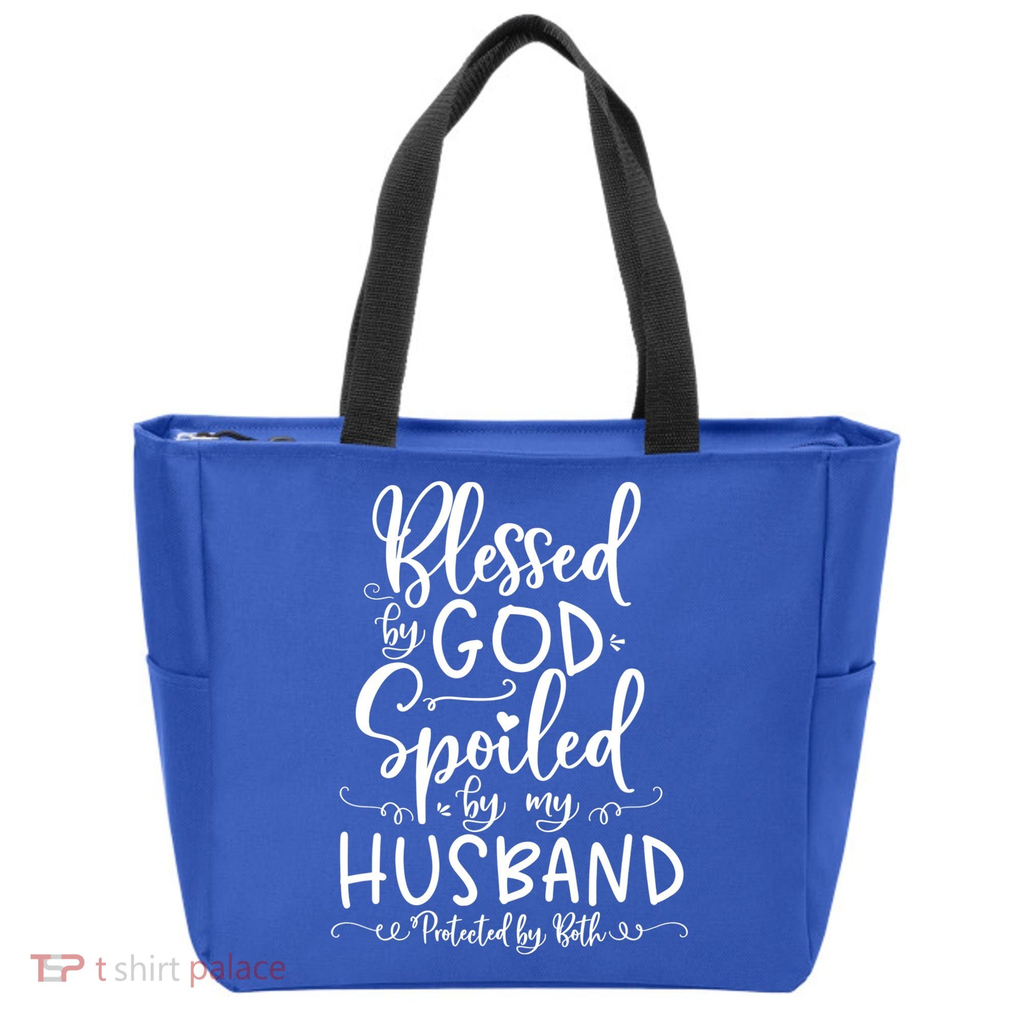 Blessed By God Spoiled By My Husband Protected By Both Gift Tote Bag