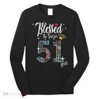 Blessed By God For 51 Years 51st Birthday Anniversary Long Sleeve Shirt thumb 0