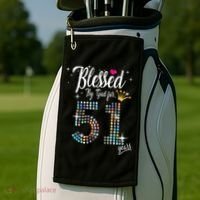 Blessed By God For 51 Years 51st Birthday Anniversary Golf Towel thumb 2