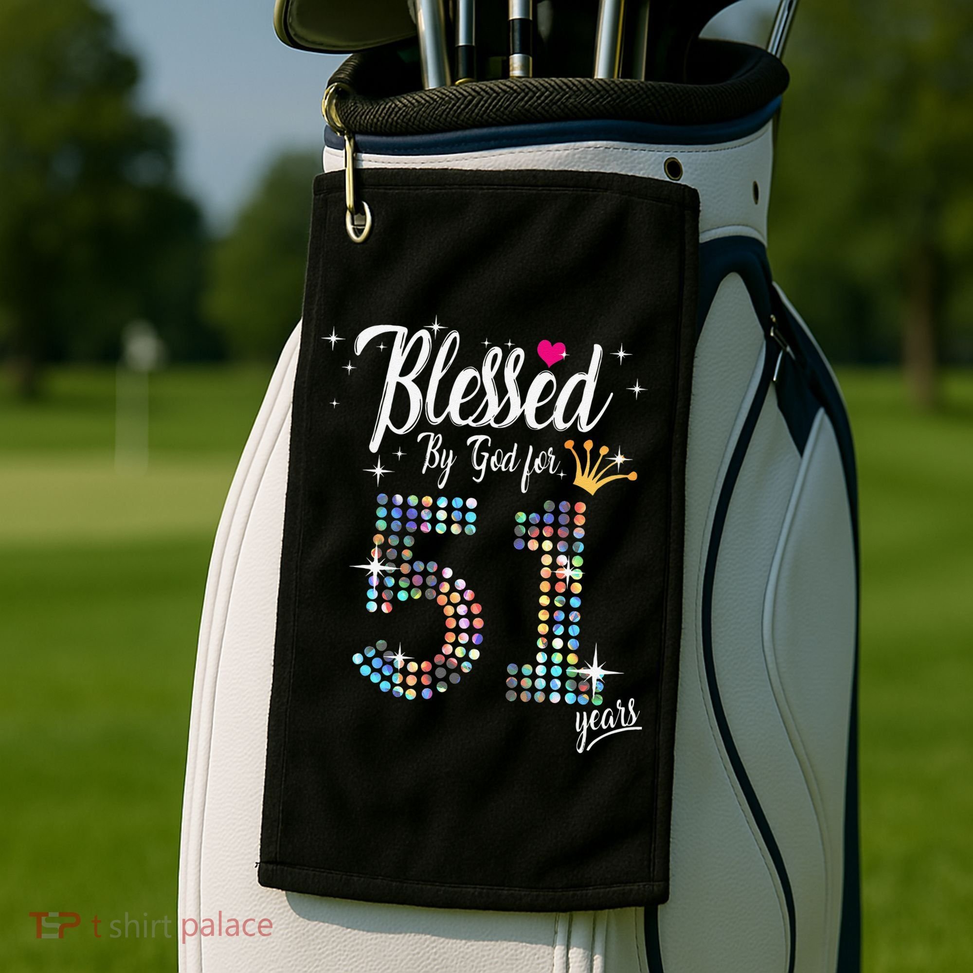 Blessed By God For 51 Years 51st Birthday Anniversary Golf Towel