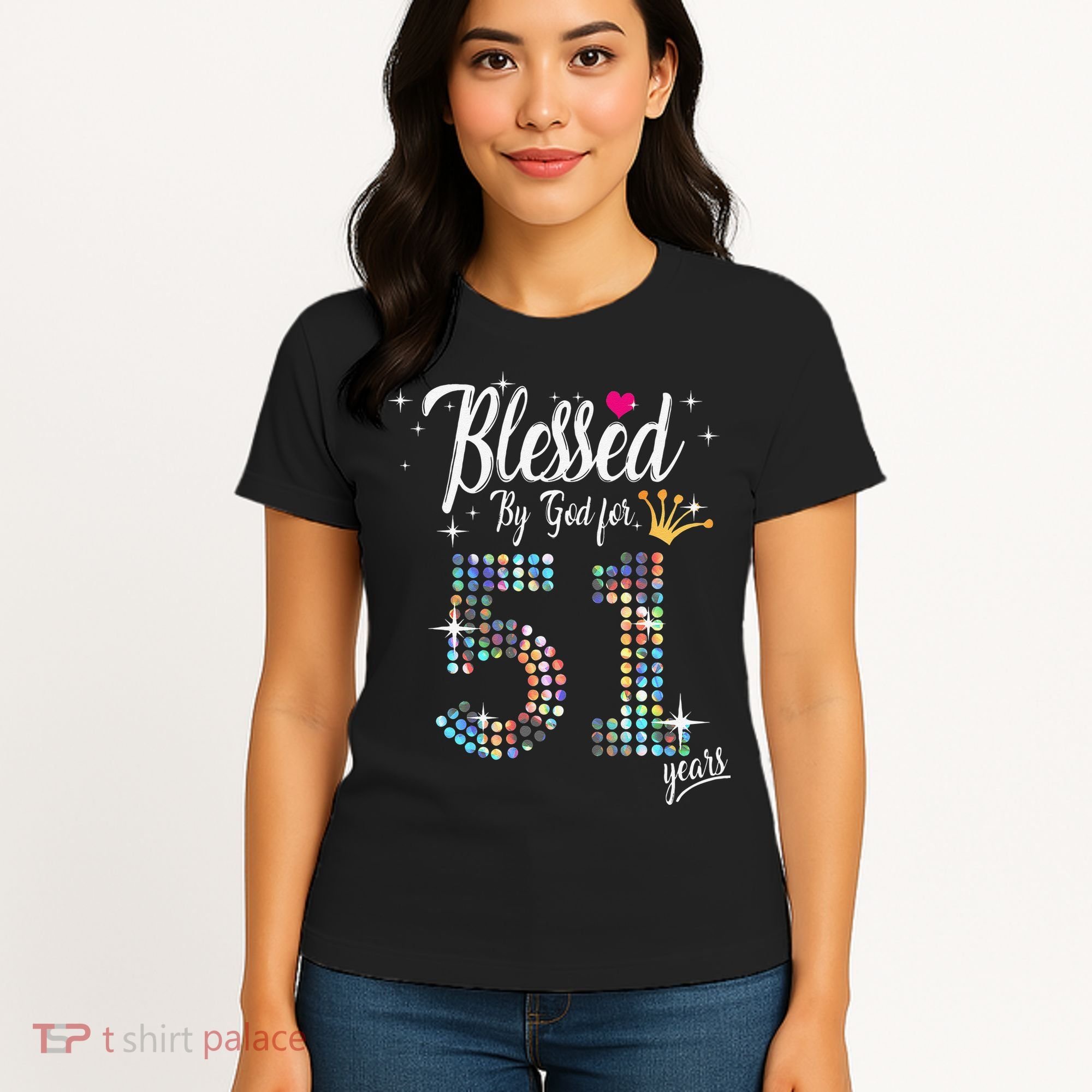Blessed By God For 51 Years 51st Birthday Anniversary Women's T-Shirt