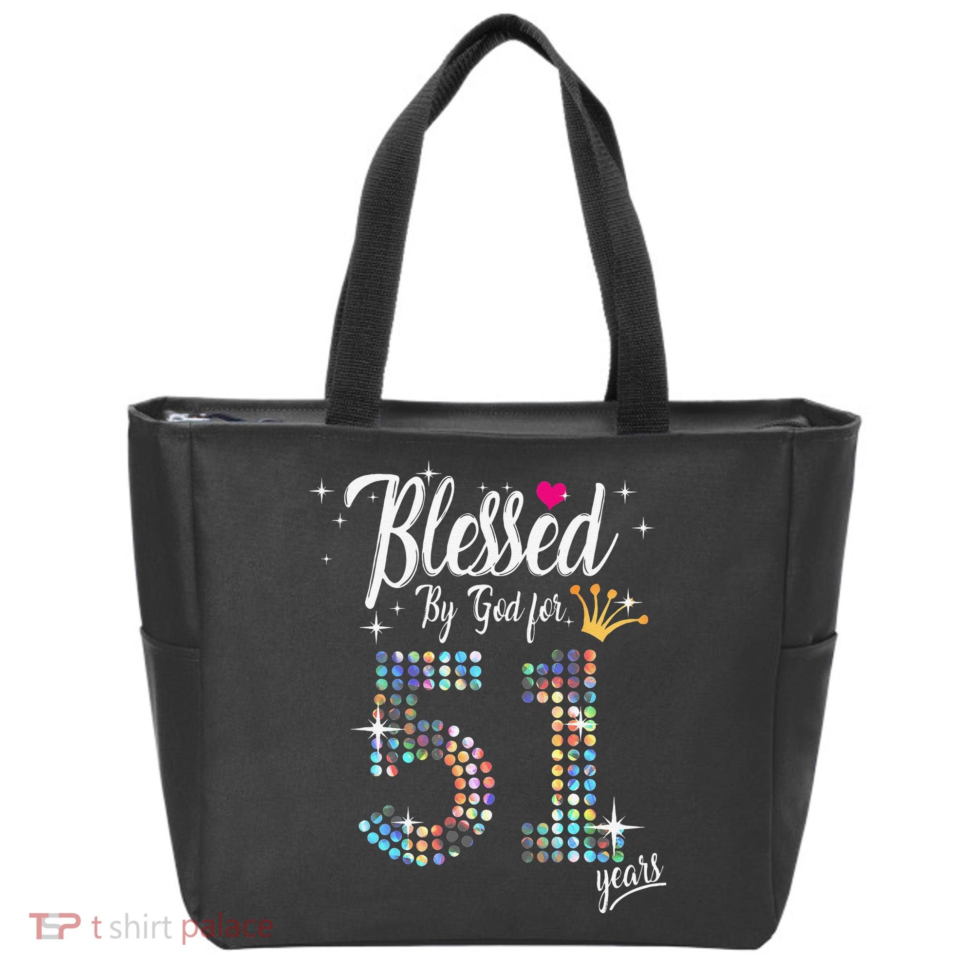 Blessed By God For 51 Years 51st Birthday Anniversary Tote Bag