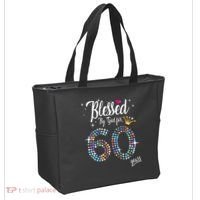 Blessed By God For 60 Years 60th Birthday Anniversary Tote Bag thumb 2