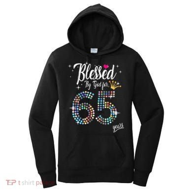Blessed By God For 65 Years 65th Birthday Anniversary Women's Hoodie