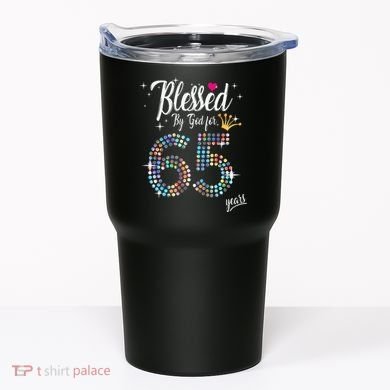 Blessed By God For 65 Years 65th Birthday Anniversary Tumbler