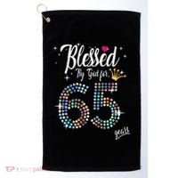 Blessed By God For 65 Years 65th Birthday Anniversary Golf Towel thumb 0
