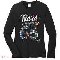Blessed By God For 65 Years 65th Birthday Anniversary Women's Long Sleeve Shirt thumb 0