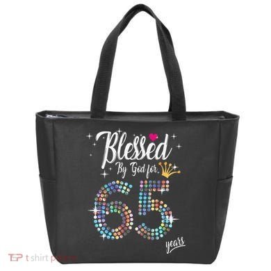 Blessed By God For 65 Years 65th Birthday Anniversary Tote Bag