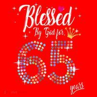 Blessed By God For 65 Years 65th Birthday Anniversary Santa Hat thumb 1