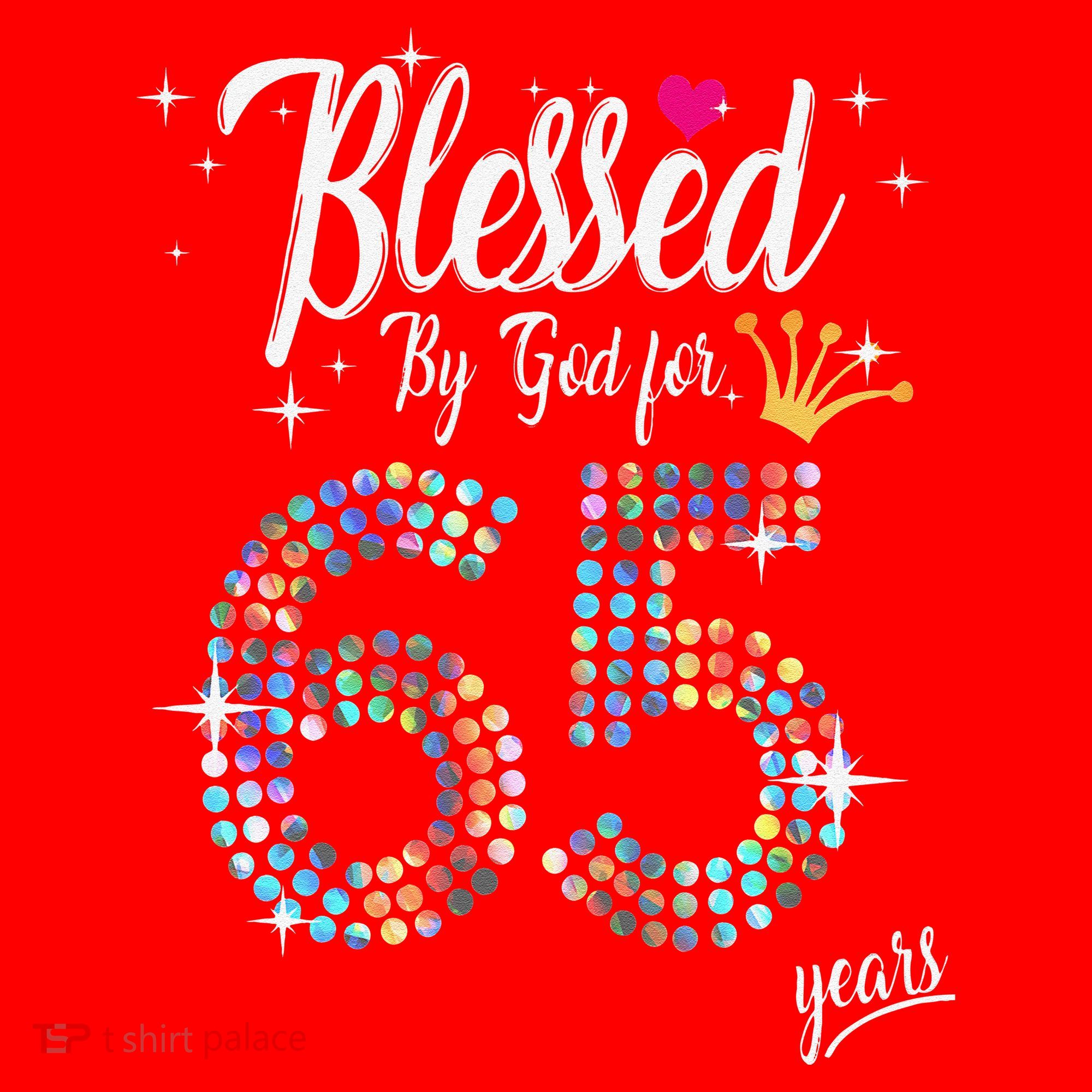 Blessed By God For 65 Years 65th Birthday Anniversary Santa Hat